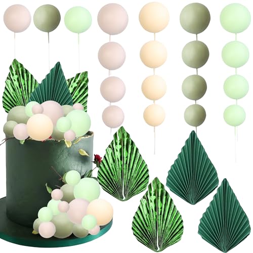 Gyufise 32 Stück Kugeln, Kuchendekoration, Palmblätter, Kuchendekorationen, Schaumstoffkugeln, Papier, Palmblatt, Kucheneinsatz, Dekorationen für Geburtstag, Hochzeit, Babyparty, Party-Dekorationen, Gyufise 32 Stück Kugeln, Kuchendekoration, Palmblätter, Kuchendekorationen, Schaumstoffkugeln, Papier, Palmblatt, Kucheneinsatz, Dekorationen für Geburtstag, Hochzeit, Babyparty, Party-Dekorationen, von Gyufise