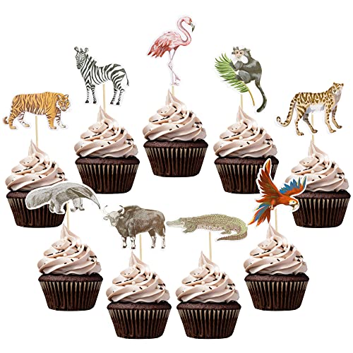 Gyufise 36 Stück Dschungel-Safari-Tier-Cupcake-Topper Tiger Zebra Kuh Löwe Cupcake Pick Dekorationen für Dschungel-Thema Babyparty Kinder Geburtstag Party Kuchen Dekorationen Zubehör Gyufise 36 Stück Dschungel-Safari-Tier-Cupcake-Topper Tiger Zebra Kuh Löwe Cupcake Pick Dekorationen für Dschungel-Thema Babyparty Kinder Geburtstag Party Kuchen Dekorationen Zubehör von Gyufise