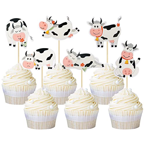 Gyufise 36 Stück Kuh Cupcake Topper Bauernhof Tiere Thema Moo Cupcake Picks Kuh Kuchen Dekorationen für Kuh Thema Babyparty Kinder Geburtstag Party Kuchen Dekorationen Zubehör Gyufise 36 Stück Kuh Cupcake Topper Bauernhof Tiere Thema Moo Cupcake Picks Kuh Kuchen Dekorationen für Kuh Thema Babyparty Kinder Geburtstag Party Kuchen Dekorationen Zubehör von Gyufise