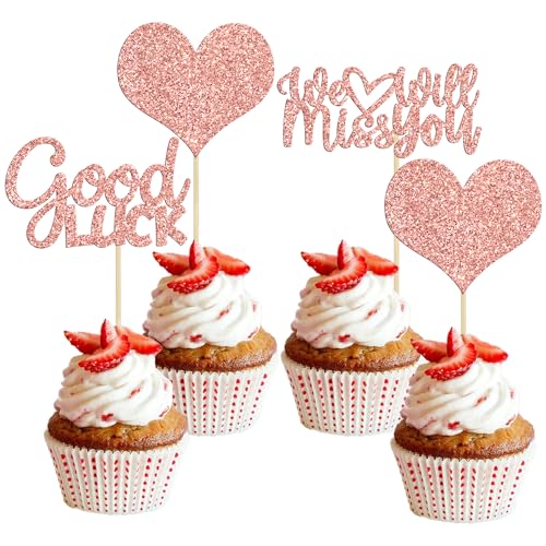 Gyufise 36 Stück Rotgold Glitzer We Will Miss You Cupcake-Topper Glitzer Herz Glück Cupcake Picks Dekorationen für Ausgehen Ruhestand Mottoparty Zubehör Gyufise 36 Stück Rotgold Glitzer We Will Miss You Cupcake-Topper Glitzer Herz Glück Cupcake Picks Dekorationen für Ausgehen Ruhestand Mottoparty Zubehör von Gyufise