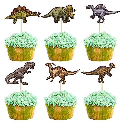 Gyufise 36Pcs Dinosaur Cupcake Toppers Roar Dinosaur Cupcake Picks Dino Theme Baby Shower Kids Birthday Party Cake Decorations Supplies von Gyufise