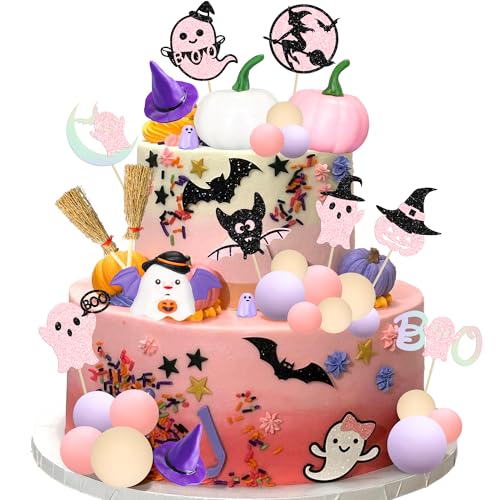Gyufise 50 Stück Happy Halloween Tortenaufsatz-Dekorationsset, Kürbis, Hexenhut, Geist, Schaumstoff-Kugel, Kuchenpicker für Halloween, Motto-Party, Geburtstagsparty, DIY-Kuchendekorationen, Zubehör Gyufise 50 Stück Happy Halloween Tortenaufsatz-Dekorationsset, Kürbis, Hexenhut, Geist, Schaumstoff-Kugel, Kuchenpicker für Halloween, Motto-Party, Geburtstagsparty, DIY-Kuchendekorationen, Zubehör von Gyufise