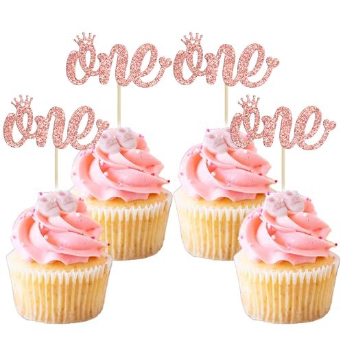Gyufise Cupcake-Aufsätze für den 1. Geburtstag, Roségold, 24 Stück Gyufise Cupcake-Aufsätze für den 1. Geburtstag, Roségold, 24 Stück von Gyufise