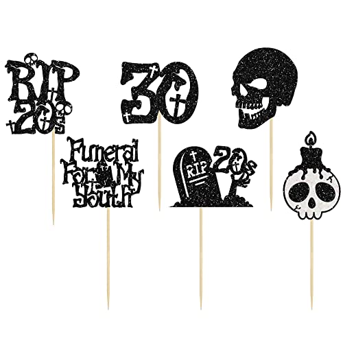 Gyufise Cupcake-Aufsätze mit Aufschrift "Death to My 20s", glitzernd, 20er-Jahre-Cupcake-Picks, Death to My Twenties Beerdigung, Kuchendekorationen für Rip to My 20s Youth 30. Geburtstag, Gyufise Cupcake-Aufsätze mit Aufschrift "Death to My 20s", glitzernd, 20er-Jahre-Cupcake-Picks, Death to My Twenties Beerdigung, Kuchendekorationen für Rip to My 20s Youth 30. Geburtstag, von Gyufise