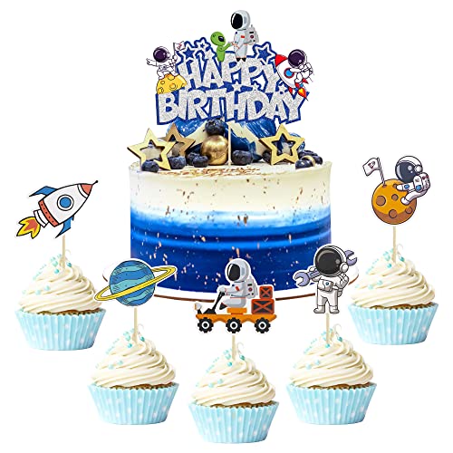 Gyufise Cupcake-Topper, Planet, Rakete, Raumschiff, Ausflug zum Mond, Weltraum, Geburtstagskuchenaufsätze für Universum, Weltraum, Motto-Party, Babyparty, Kindergeburtstag, Party-Dekoration, Zubehör, Gyufise Cupcake-Topper, Planet, Rakete, Raumschiff, Ausflug zum Mond, Weltraum, Geburtstagskuchenaufsätze für Universum, Weltraum, Motto-Party, Babyparty, Kindergeburtstag, Party-Dekoration, Zubehör, von Gyufise