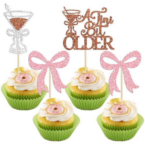 Gyufise Cupcake-Topper A Tini Bit für ältere Cupcakes, Espresso, Martini, Geburtstag, Cupcake-Picks, ein kleines Stück für ältere Geburtstage, rosa Schleife, Junggesellinnenabschied, Brautparty Gyufise Cupcake-Topper A Tini Bit für ältere Cupcakes, Espresso, Martini, Geburtstag, Cupcake-Picks, ein kleines Stück für ältere Geburtstage, rosa Schleife, Junggesellinnenabschied, Brautparty von Gyufise