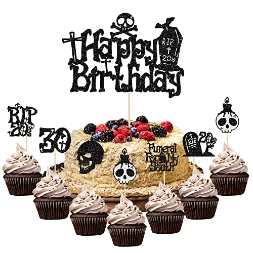 Gyufise Cupcake-Topper mit Aufschrift "Death to My 20s", "RIP to My 20s Birthday", Party-Dekorationen für Männer und Frauen, Party-Dekorationen zum 30. Geburtstag, 25 Stück Gyufise Cupcake-Topper mit Aufschrift "Death to My 20s", "RIP to My 20s Birthday", Party-Dekorationen für Männer und Frauen, Party-Dekorationen zum 30. Geburtstag, 25 Stück von Gyufise