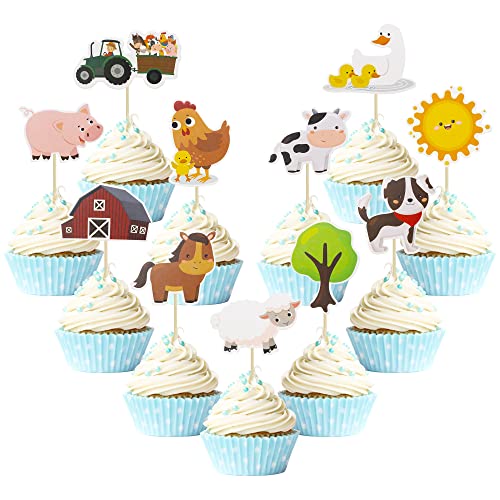 Gyufise 55 Stück Bauernhoftiere Cupcake-Topper Huhn Schaf Schwein Pferd Kuh Hund Cupcake Picks Scheune Tiere Babyparty Kinder Geburtstag Party Kuchen Dekorationen Zubehör Gyufise 55 Stück Bauernhoftiere Cupcake-Topper Huhn Schaf Schwein Pferd Kuh Hund Cupcake Picks Scheune Tiere Babyparty Kinder Geburtstag Party Kuchen Dekorationen Zubehör von Gyufise