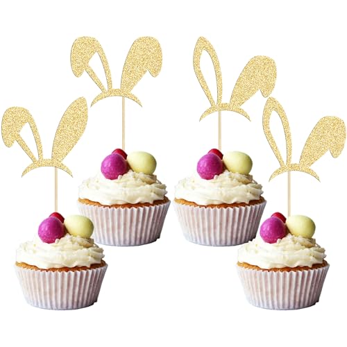 Gyufise Cupcake-Topper mit Hasenohren, "Happy Easter", Cupcake-Aufsätze, Osterohren, Dekorationen für Kindergeburtstag, Babyparty, Oster-Party, 24 Stück Gyufise Cupcake-Topper mit Hasenohren, "Happy Easter", Cupcake-Aufsätze, Osterohren, Dekorationen für Kindergeburtstag, Babyparty, Oster-Party, 24 Stück von Gyufise