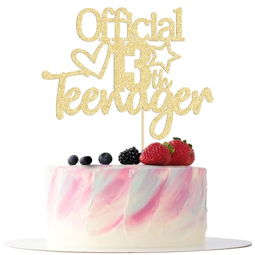 Gyufise Gold Giltter Offizielle Teenager 13 Cake Topper 13 Cake Topper 13 Cake Topper 13th Birthday Cake Decoration for Teens 13th Birthday Party Dekoration Supplies von Gyufise