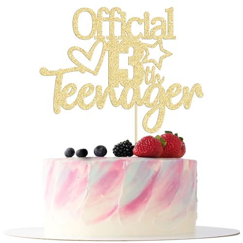 Gyufise Gold Metallic 13er Kuchenaufsatz - Tortenaufsatz Kuchendekoration für Teenager Geburtstag Party Dekoration Supplies von Gyufise