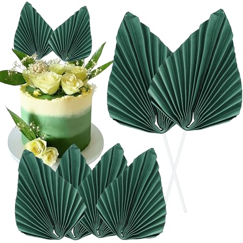 Gyufise Papier-Palmen-Fächer-Kuchenaufsätze, Palmenspeerblätter, Fächer, Cupcake-Topper, Kucheneinsatz, Dekorationen, Basteln, Kuchen, Backgeschirr, Dekoration für Geburtstag, Party, Hochzeit, Party, von Gyufise