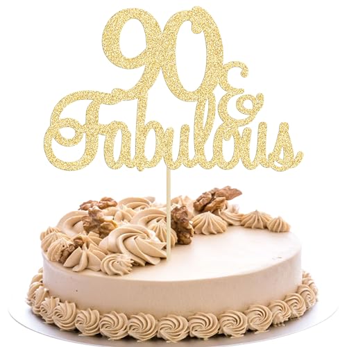 Gyufise Tortenaufsatz 90 & fabelhafte Kuchendekoration goldfarben glitzernd 15 und fabelhafte Kuchendekoration zum 90. Geburtstag für 90. Hochzeitstag Geburtstag Party Kuchendekoration Zubehör Gyufise Tortenaufsatz 90 & fabelhafte Kuchendekoration goldfarben glitzernd 15 und fabelhafte Kuchendekoration zum 90. Geburtstag für 90. Hochzeitstag Geburtstag Party Kuchendekoration Zubehör von Gyufise