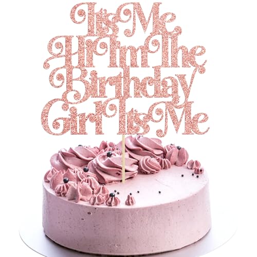 Gyufise 1 x Geburtstagskuchenaufsatz "It's Me I'm The Birthday Girl", glitzernd, Kucheneinsatz, Stick-Dekorationen für Party, Roségold Gyufise 1 x Geburtstagskuchenaufsatz "It's Me I'm The Birthday Girl", glitzernd, Kucheneinsatz, Stick-Dekorationen für Party, Roségold von Gyufise