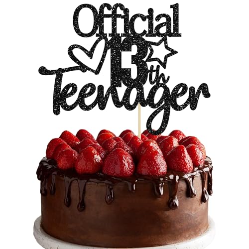 Gyufise Tortenaufsatz für den 13. Geburtstag, glitzernd, Schwarz Gyufise Tortenaufsatz für den 13. Geburtstag, glitzernd, Schwarz von Gyufise