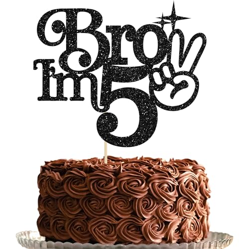 Gyufise Tortenaufsatz mit Aufschrift "Brother I'm 12.7 cm, glitzernd, "Happy 5th Birthday", Kuchendekoration, Aufschrift "It's My 5th Birthday", Dekoration für Jungen, Cheers to 5 Years Old Birthday Gyufise Tortenaufsatz mit Aufschrift "Brother I'm 12.7 cm, glitzernd, "Happy 5th Birthday", Kuchendekoration, Aufschrift "It's My 5th Birthday", Dekoration für Jungen, Cheers to 5 Years Old Birthday von Gyufise