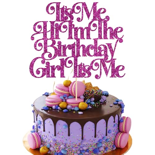 Gyufise Tortenaufsatz mit Glitzer, Aufschrift "It's Me Hi I'm the Birthday Girl", Violett, 1 Stück Gyufise Tortenaufsatz mit Glitzer, Aufschrift "It's Me Hi I'm the Birthday Girl", Violett, 1 Stück von Gyufise