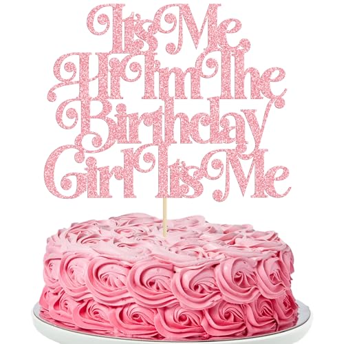 Gyufise Tortenaufsatz mit Aufschrift "It's Me Hi I'm the Birthday Girl", lustige Kuchendekoration, Hip-Hop, Sängerin, Mädchen, Party-Dekoration, Rosa, 1 Stück Gyufise Tortenaufsatz mit Aufschrift "It's Me Hi I'm the Birthday Girl", lustige Kuchendekoration, Hip-Hop, Sängerin, Mädchen, Party-Dekoration, Rosa, 1 Stück von Gyufise