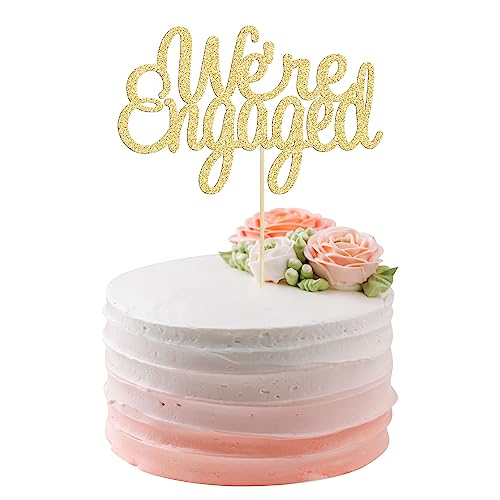 Gyufise Tortenaufsatz mit Aufschrift "We're Engaged", glitzernd, Brautparty, Kuchendekoration für Hochzeit, Verlobung, Mottoparty, 1 Packung Gyufise Tortenaufsatz mit Aufschrift "We're Engaged", glitzernd, Brautparty, Kuchendekoration für Hochzeit, Verlobung, Mottoparty, 1 Packung von Gyufise