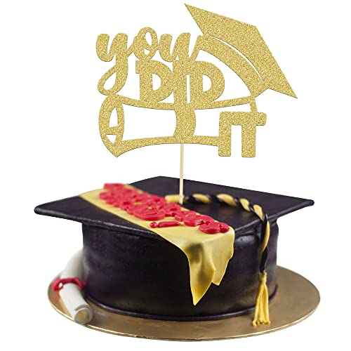 Gyufise Tortenaufsatz mit goldfarbenem Glitzer, Aufschrift "You Did It", 2025, Abschlussfeier, Kuchendekoration für Senioren, High School, Universität, College, Abschlussfeier, Partyzubehör, 1 Packung Gyufise Tortenaufsatz mit goldfarbenem Glitzer, Aufschrift "You Did It", 2025, Abschlussfeier, Kuchendekoration für Senioren, High School, Universität, College, Abschlussfeier, Partyzubehör, 1 Packung von Gyufise