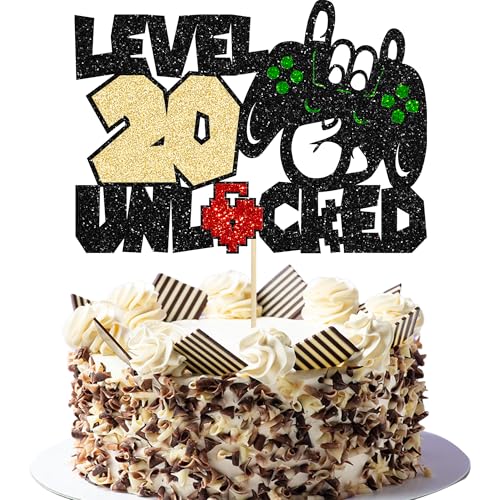 Gyufise Tortenaufsatz zum 20. Geburtstag, Videospiel, Controller, Kuchenpick-Level 20 von Gyufise