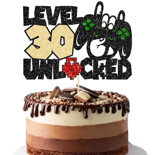 Gyufise Tortenaufsatz zum 30. Geburtstag, Videospiel-Controller, Level 30. freigeschaltet, Partydekoration für 30. Geburtstag, Partyzubehör, 1 Stück Gyufise Tortenaufsatz zum 30. Geburtstag, Videospiel-Controller, Level 30. freigeschaltet, Partydekoration für 30. Geburtstag, Partyzubehör, 1 Stück von Gyufise