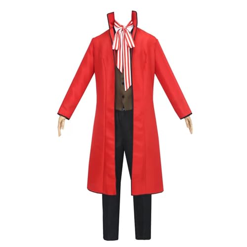Gzcos Moon Anime Grell Sutcliff Red Death Cosplay Kostüm Herren Uniform Outfit, Rot/Ausflug, einfarbig (Getaway Solids), M von Gzcos Moon