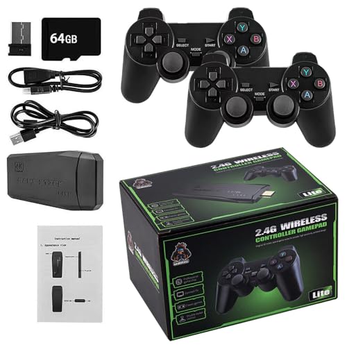 M8 Retro Konsole Spielkonsole, über 20.000 Spiele, mit 2 drahtlosen Spielcontrollern, perfekte Spielgeschenke für Jungen und Erwachsene (64G) von Gziztx