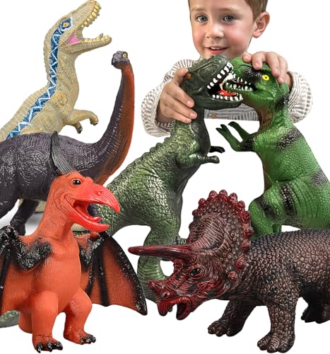 6-teiliges Dinosaurier-Spielzeug für Kinder und Kleinkinder, T-Rex Triceratops, Dinosaurier-Spielzeug-Set für Dinosaurier-Liebhaber - perfekte Dinosaurier-Partygeschenke, Geburtstagsgeschenke 6-teiliges Dinosaurier-Spielzeug für Kinder und Kleinkinder, T-Rex Triceratops, Dinosaurier-Spielzeug-Set für Dinosaurier-Liebhaber - perfekte Dinosaurier-Partygeschenke, Geburtstagsgeschenke von Gzsbaby