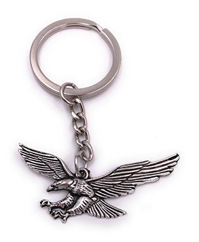 H-Customs Adler Vogel Eule Greif Schlüsselanhänger Anhänger Silber aus Metall von H-Customs