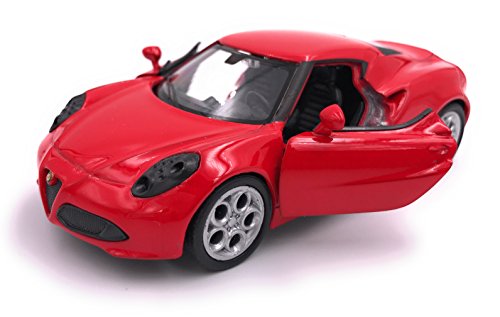 H-Customs Alfa Romeo 4C Sportwagen Modellauto Auto Lizenzprodukt 1:34-1:39 Rot von H-Customs