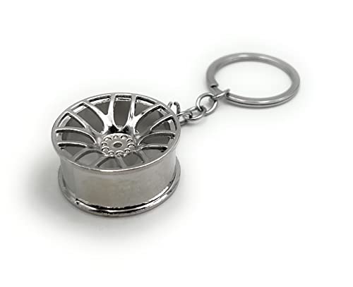 H-Customs Felge Auto Tuning Silber Schlüsselanhänger Anhänger Silber von H-Customs