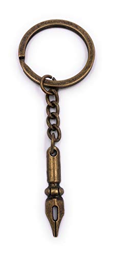 H-Customs Füller Stift Federhalter Schlüsselanhänger Anhänger Bronze aus Metall von H-Customs