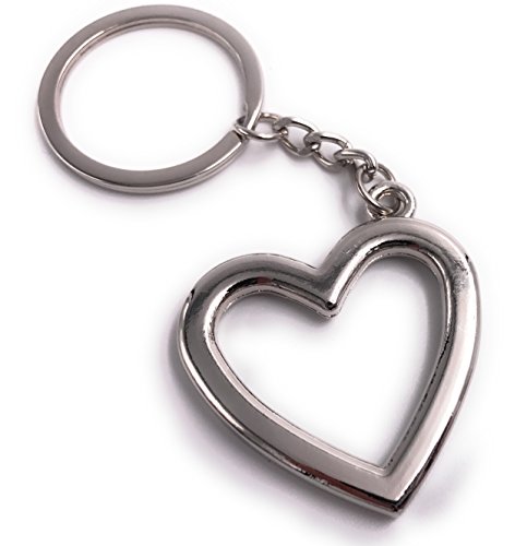 H-Customs Herz Heart aus Metall Silber Schlüsselanhänger/Liebe Verbundenheit Symbol Gefühle Romantik Herzform Zuneigung Partnerschaft von H-Customs