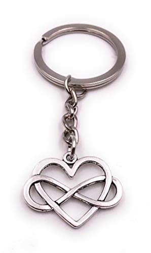 H-Customs Herz Liebe Paar Symbol Unendlichkeit Zeichen hohl Silber Schlüsselanhänger Anhänger von H-Customs