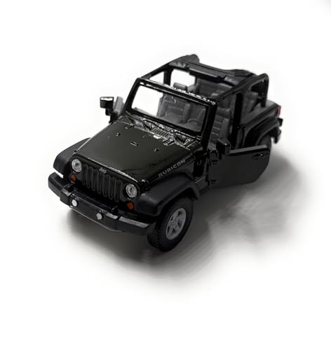 H-Customs Jeep Wrangler Rubicon Modellauto Auto Lizenzprodukt 1:34-1:39 Dunkel grün offen von H-Customs