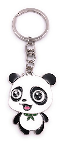 H-Customs Pandabär Babypanda Schlüsselanhänger Anhänger Silber aus Metall von H-Customs