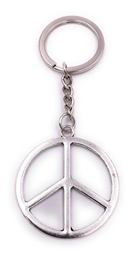 H-Customs Peace Zeichen Friedenszeichen Schlüsselanhänger Anhänger Silber aus Metall von H-Customs