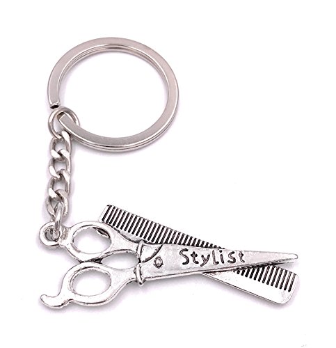 H-Customs Schere Stylist Friseur Friseuse Schlüsselanhänger Anhänger Silber aus Metall H-Customs Schere Stylist Friseur Friseuse Schlüsselanhänger Anhänger Silber aus Metall von H-Customs