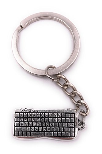 H-Customs Tastatur Computer PC Schlüsselanhänger Anhänger Silber aus Metall von H-Customs