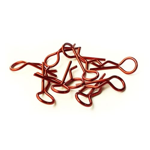 H-SPEED Karosserieclips 1/10, Rot Metallic (x10) von H-SPEED