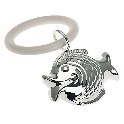 H.Bauer jun. versilberte Baby-Rassel Motiv Fisch - Handrassel mit Greifling oder Beis-Ring für Kinder H.Bauer jun. versilberte Baby-Rassel Motiv Fisch - Handrassel mit Greifling oder Beis-Ring für Kinder von H.Bauer jun.