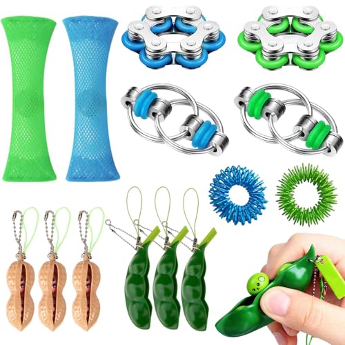 HA BIN 14 Stücke Fidget Toys Set, Stimming Toys Autism, Anti Stress Spielzeug Set, für Erwachsene und Kinder, Zappelspielzeug, Spinner, Stressabbau-Spielzeug von HA BIN