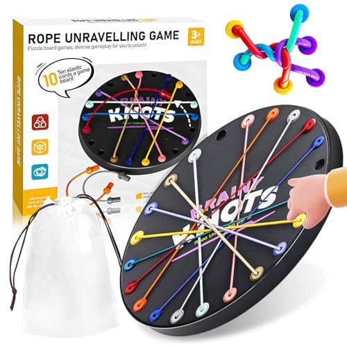 HA BIN Rope Challenge Puzzle, Knobelspiel mit Seil Logik Strategiespiel, Seilentwirrung Brettspiel, für Familien für Kinder ab 3 Jahren und Erwachsene von HA BIN