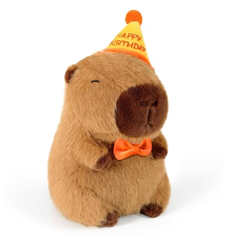 33cm Poptrend Capybara Plüschtier, Niedliche Capybara Kuscheltier Capybara Kuscheltiere Plüschtier mit Schildkrötenrucksack Capybara Plushie Puppen Niedlichen Capybara Plushies für Home Deko Kinder von HAASIKI