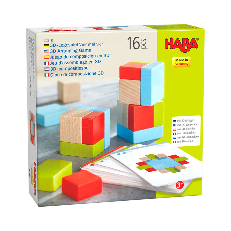 3D-Legespiel VIER MAL VIER 26-teilig aus Holz von HABA