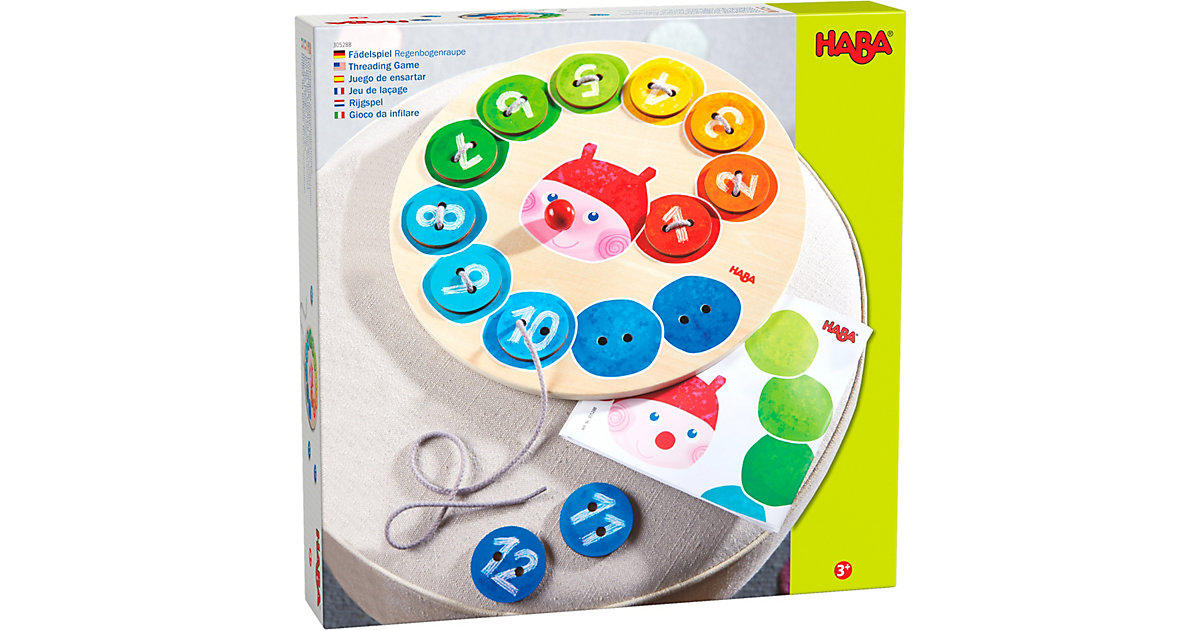HABA 305288 Fädelspiel Regenbogenraupe von HABA