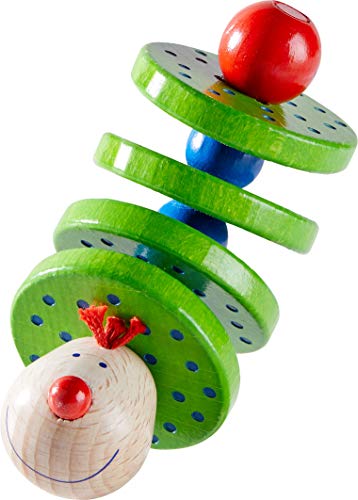Haba 1068 - Flapsi Greifling, fröhliches Baby- und Kleinkindspielzeug, aus Holz ab 6 Monaten, Motorikspielzeug mit Klappergeräusch von HABA