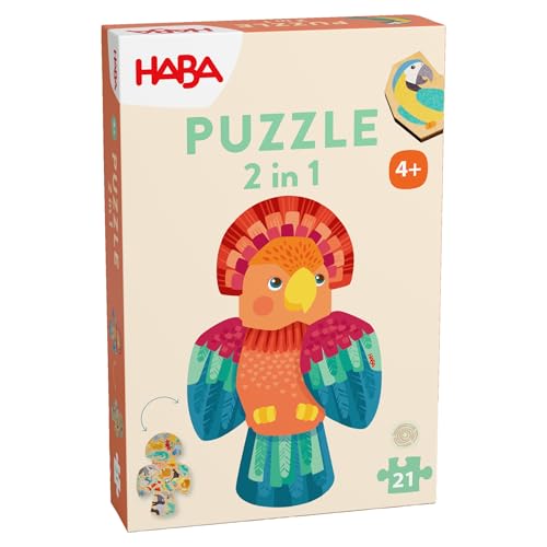 HABA 2-in-1 Papagei Puzzle: Beidseitiges Holzpuzzle mit tropischen Tiermotiven – Montessori Puzzle für Kinder ab 4 Jahren – 2011453001 HABA 2-in-1 Papagei Puzzle: Beidseitiges Holzpuzzle mit tropischen Tiermotiven – Montessori Puzzle für Kinder ab 4 Jahren – 2011453001 von HABA