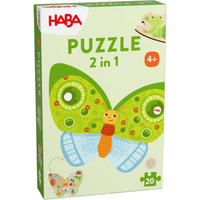 HABA 2010075001 Kinderpuzzle 20 Teile 2in1, Schmetterling von HABA